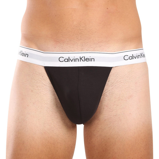 3PACK Vyriški stringai Calvin Klein juodi (NB3226A-001)